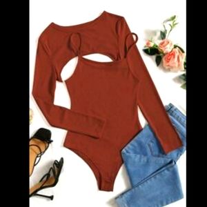 Burnt Orange Long Sleeve/tank bodysuit